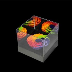 熱門用品產(chǎn)品亞克力正方形四方形玫瑰花朵花朵鮮花植物盒子